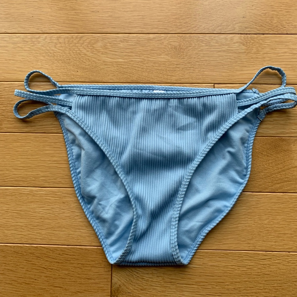 NEW ribbed baby blue bikini bottoms